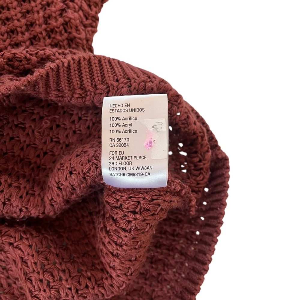 BDG UO loose weave quarter button dolman sleeve acrylic sweater red XS - Picture 14 of 14